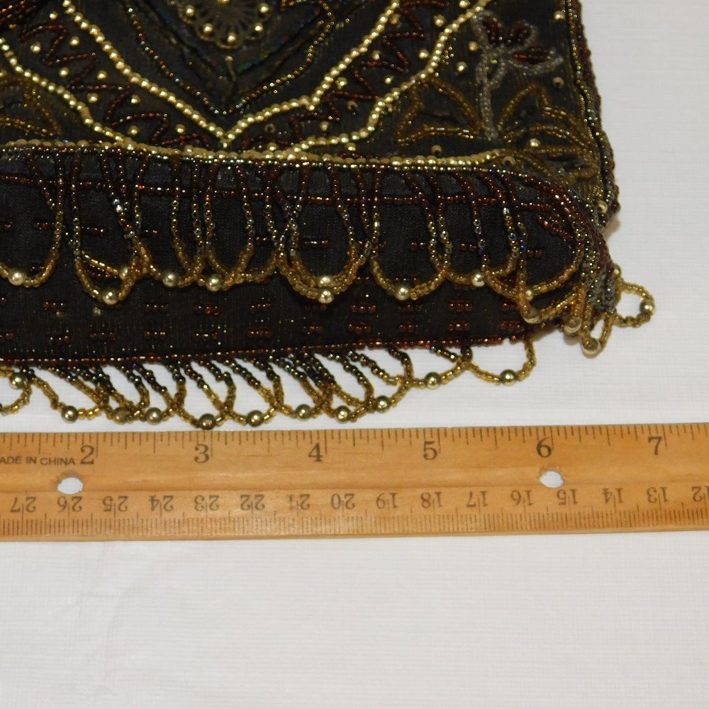Beaded Vintage? Drawstring Handbag Crossbody Gorgeous Design - Picture 12 of 13